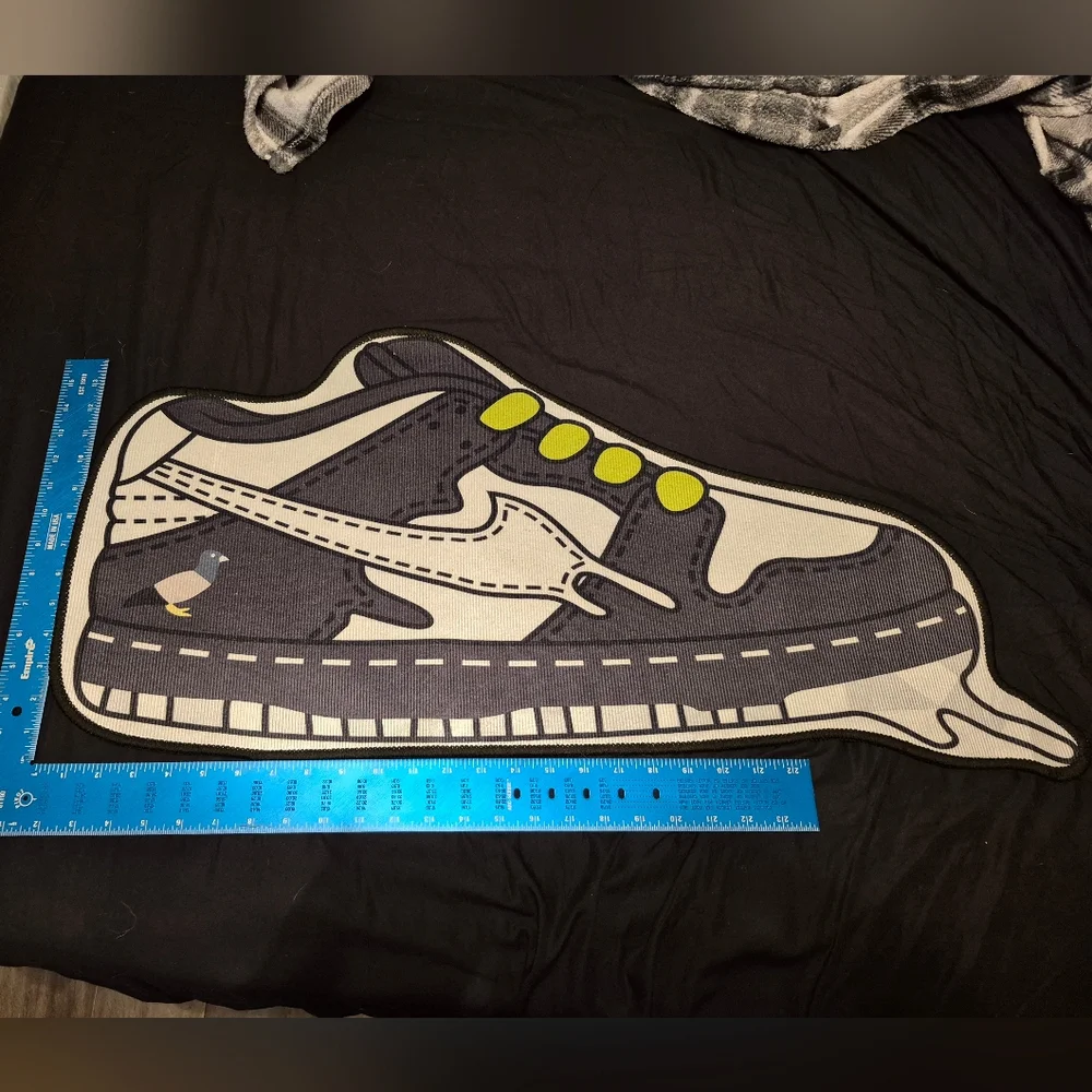 Kids Navy and Cream Sneaker Play Rug - Unbranded